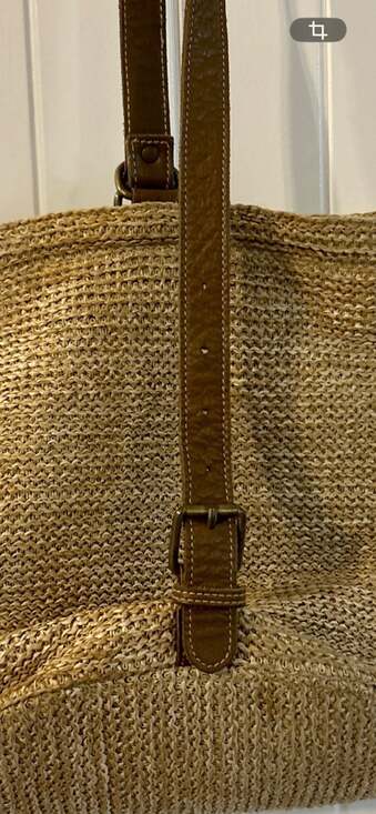 Lauren Alexandra Straw Woven Tote Bag, Summer Boho Resort Market Style - Picture 5 of 9